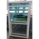Windproof White UPVC Single Hung Window With Grill And Mesh