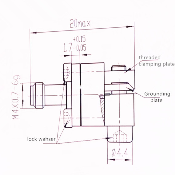 Female End Launch Microwave 1.0mm RF Connector 110GHz 50Ohm