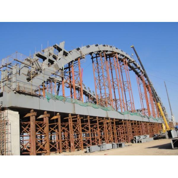 High Strength Prefab Steel Bridge Large Span Portable Railway Steel Bridge