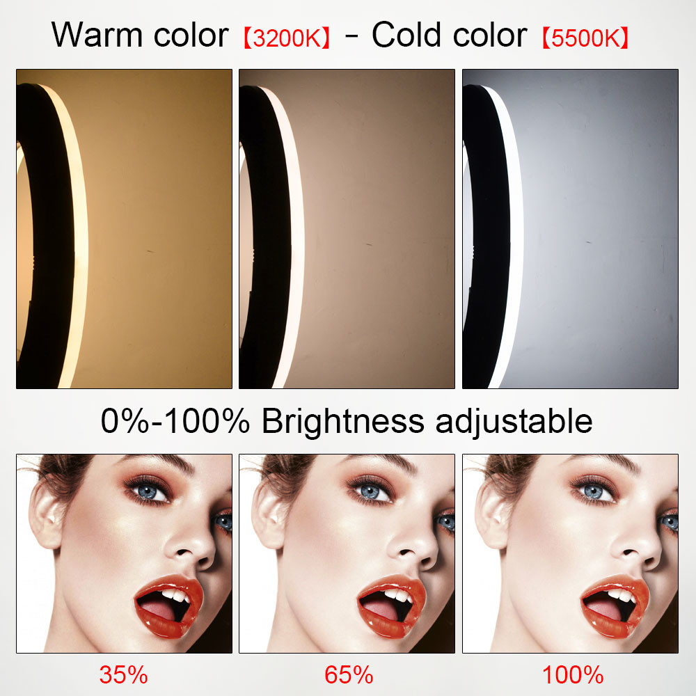 Yidoblo 18 Inch LED 48W Ring Light for Live Streaming Game Tiktok Makeup Video Selfie with Tripod Stand