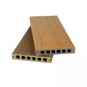 Buy cheap Co Extrusion Wood Plastic Composite Decking Boards  Outside Flooring 138x23mm Round Hole HDPE product