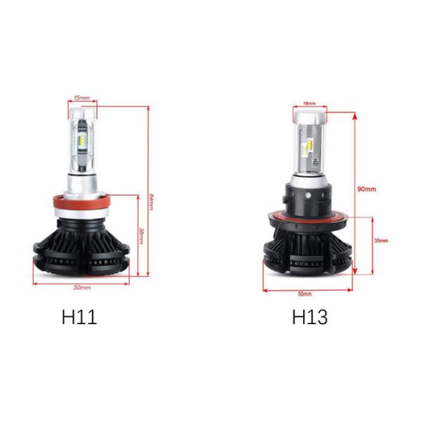 50W 6000LM Pure White 6500K LED Headlight Bulb