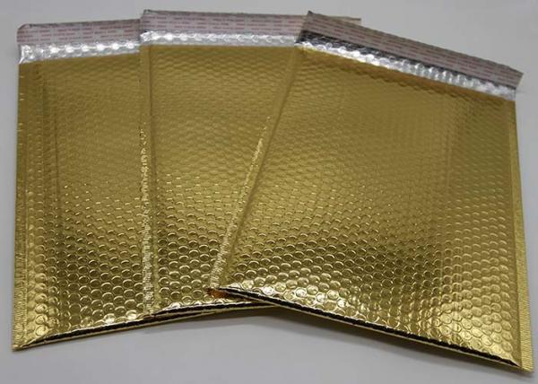 Quality Gold Gloss Surface Metallic Bubble Mailers 6*9  Padded Bubble Bags 2 Sealing Sides for sale