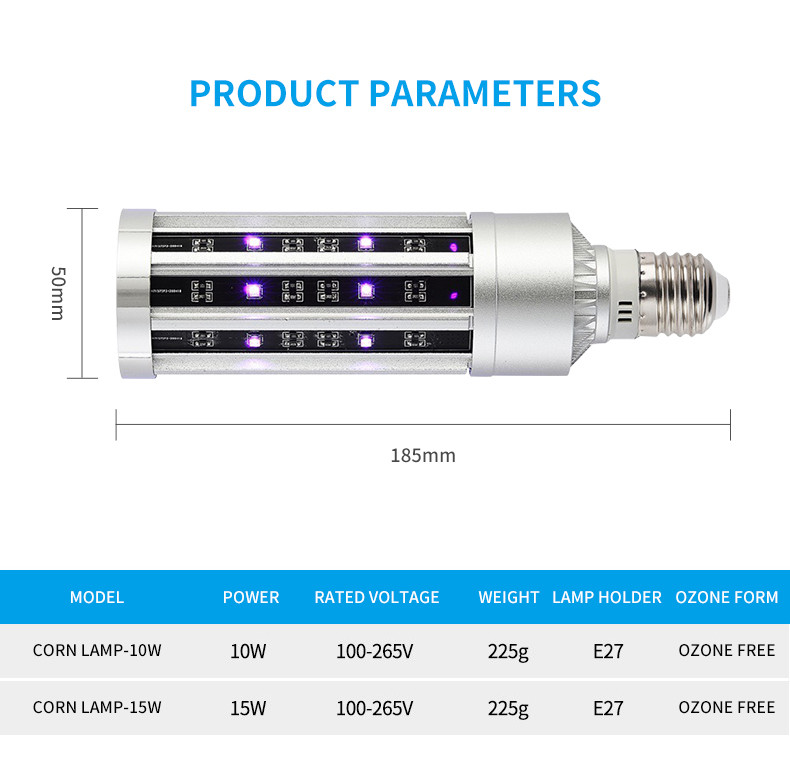 Ergonomic Intelligent Timing E27 Ultraviolet Sterilization Lamp