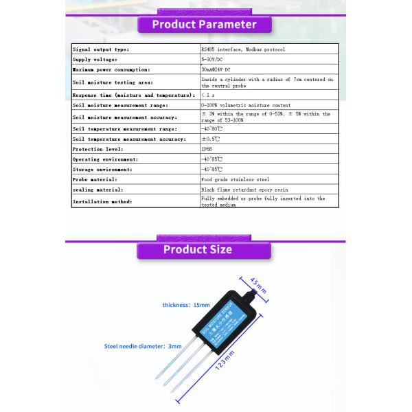 Soil Humidity And Moisture Conductivity Temperature Sensor For Agricultural Smart Farm