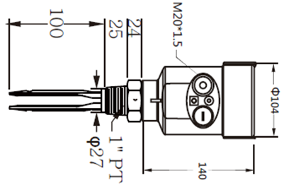 KVS110 Vibrating Fork Level Switch For Liquid / Powder / Granule Measurement