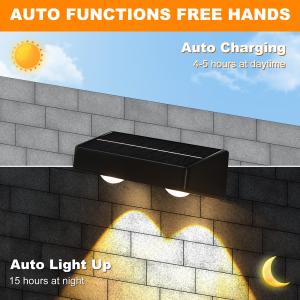 Monocrystalline Silicon Battery 2V/150MA Solar Fence Light with 20Lumens