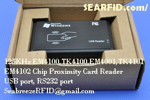 125KHz EM4100, TK4100, EM4001, TK4101, EM4102 Chip Proximity ID Card Reader, RS232 port, Access Control, Identification