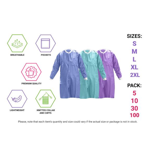 Disposable Laboratory Coat, Dental supplies, Nonwoven Disposable PP White Lab Coat Non Woven For Kids Or Adults