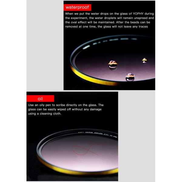 DSLR Lens UV Filter Gold Ring Aluminum Alloy Frame Optical Glass UV Filters for DSLR Camera