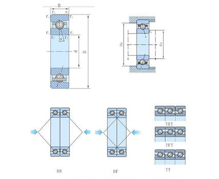 3316 M Double Row Angular Contact Ball Bearing Chrome Steel Vibration V3
