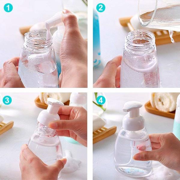 Daily Use Plastic Cosmetic Bottles White Pump Foaming Soap Bottle