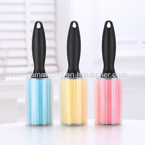 Plastic Vertical Handle Silicone Colorful Washable Lint Roller