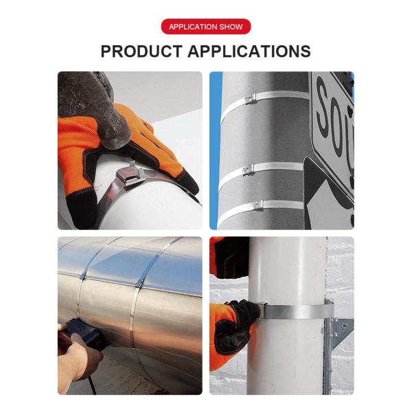 SS304 Wing Seal Clips Banding Metal Clasp Buckle 1/4 Inch width