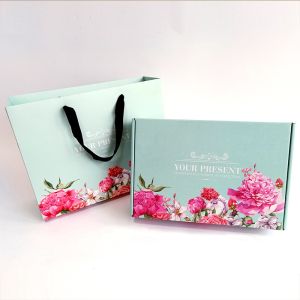 Custom Flower Pattern Gift Clothing Box Recyclable Foldable Paper Box
