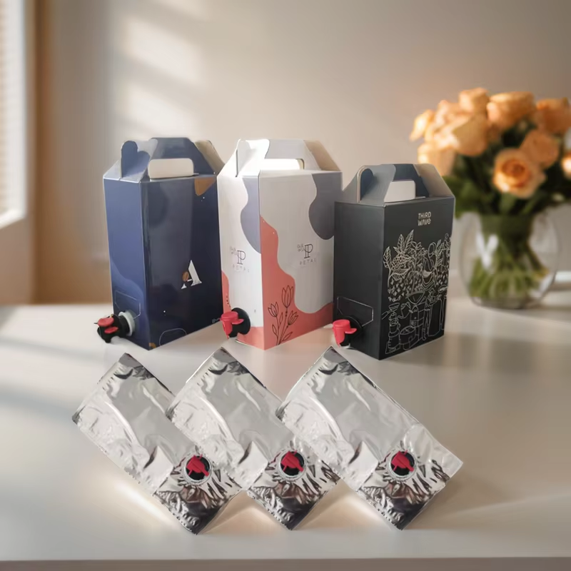 Customized BIB bags in Box featuring Accessories Tap Spout ideal for packaging wine juice oil and other liquid products