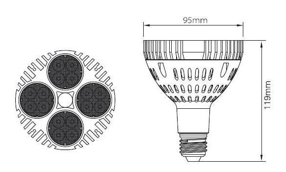 superior quality E27 30W led par30 spotlight with OSRAM leds 30W led par30 light Track lamp to Replace 70W metal halide