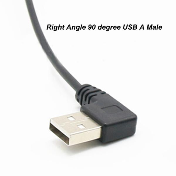 CUSTOM 1M 90 Degree Right Angle USB A Male to Micro b Male Spring Coiled USB Cable