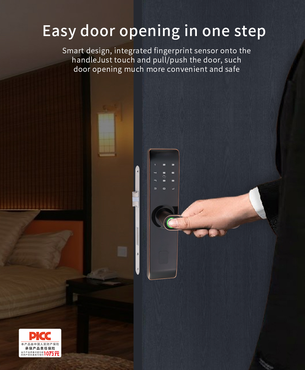 Fingerprint Zinc Alloy TT Door Lock Indoor WiFi APP Smart For Apartment House