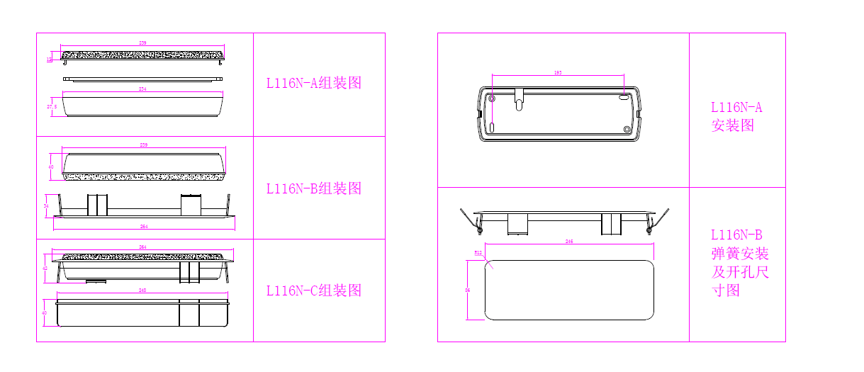 220V Rechargeable LED Emergency Light CE Approval Wall Surface Mounted L116N-A1