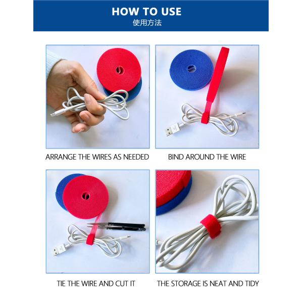 Colored Hook And Loop Cable Tie Plastic Anti Static 150mm For Headphones Cable