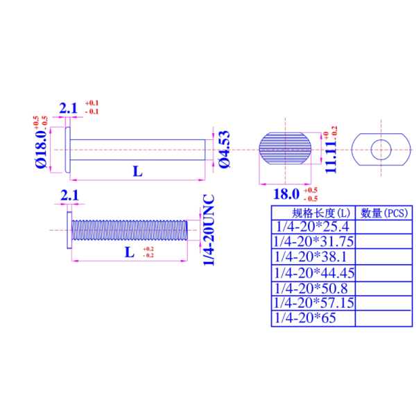 Patterned T Head Mechanical Threaded Bolts