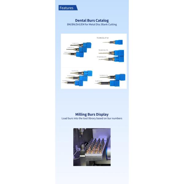Machining Dental Lab Carbide Burs Chip Locking Flute Zirconia Milling Burs