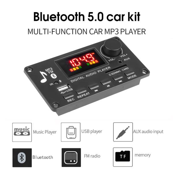 80W Amplifier Board Bluetooth 5.0 MP3 Decoder Board with DC 5V-26V Power Range for Car Audio