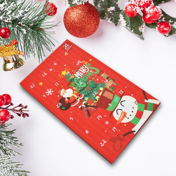 Rectangular Cardboard Packaging Box Christmas Advent Calendar Glossy Lamination
