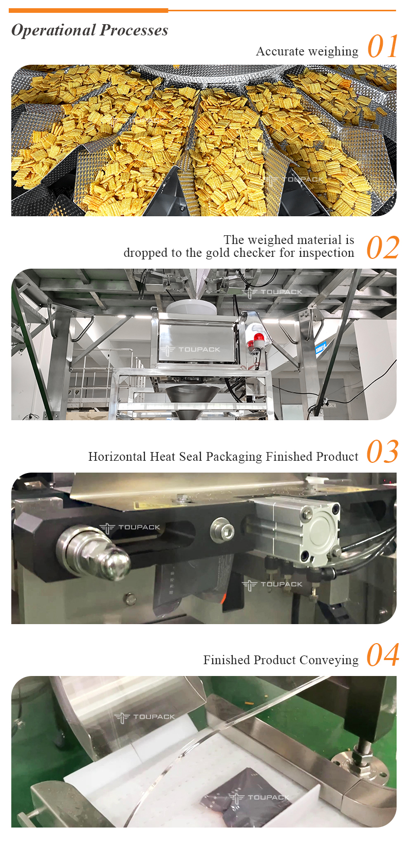 Automatic Cassava Chips Packaging Machine 60-100BPM 220V