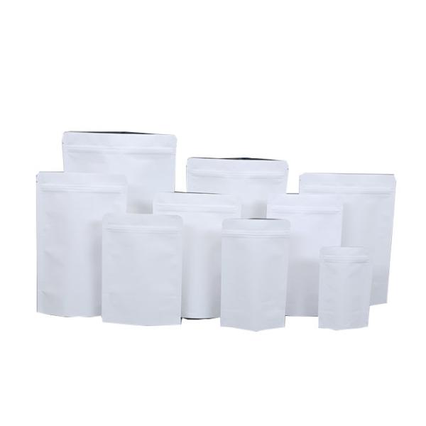 Custom Logo Doypack Resealable Zipper White Kraft Food Packaging Paper Bags with Clear Window