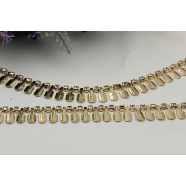 Custom ladies handbag diamond hardware gold metal chain for handle bag