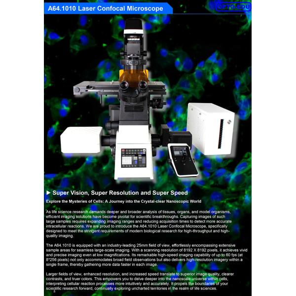 OPTO EDU A64.1010 Full Auto APO Laser Confocal Microscope with Motorized Z Axis and High Speed Hardware Control