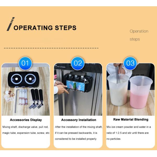 15-20L/H 304/316 Stainless Steel Ice Cream Making Machine 3 Flavor