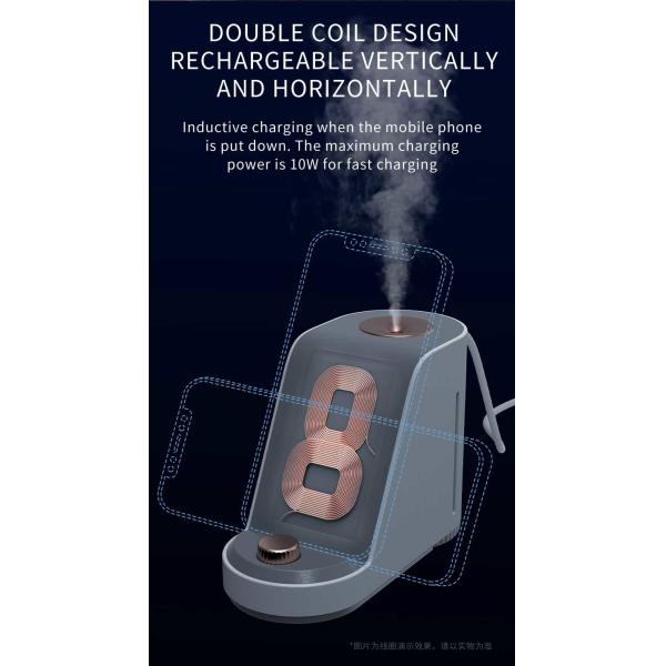 Air Ultrasonic Humidifier Multi Function Wireless Charger