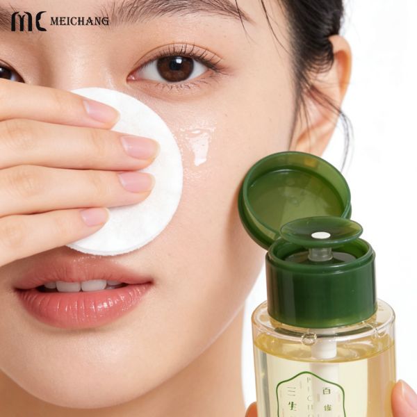 Built-in Pump Makeup Remover Bottle - Leak-Proof and Customizable Plastic Pump Bottle for Cosmetics