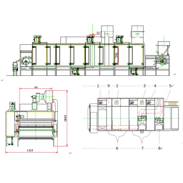 Macadamia Sesame Nut Roasting Machine Big Capacity 7600*3500*4200mm Size