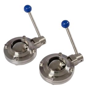 Pneumatic SS Butterfly Valve Pulling Handle Hygienic FPM Dn10 Rjt