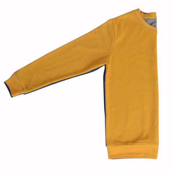 Blue Yellow Plain Crew Neck Sweatshirt