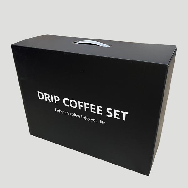 Customized Rectangular Put Coffee Paper Cup Corrugated Cardboard Package Boxes with Handle