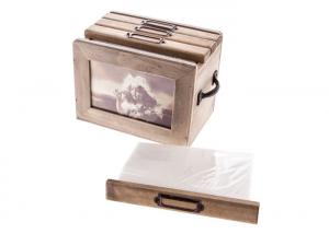 Buy cheap 1cm Thickness Wooden Photo Album Box , Draw Type Personalised Photo Storage Box product