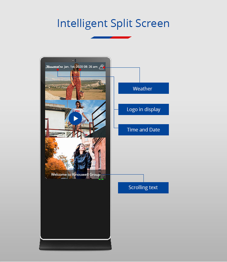 43 50 65inch High Brightness Advertising Players Lcd Vertical Advertising