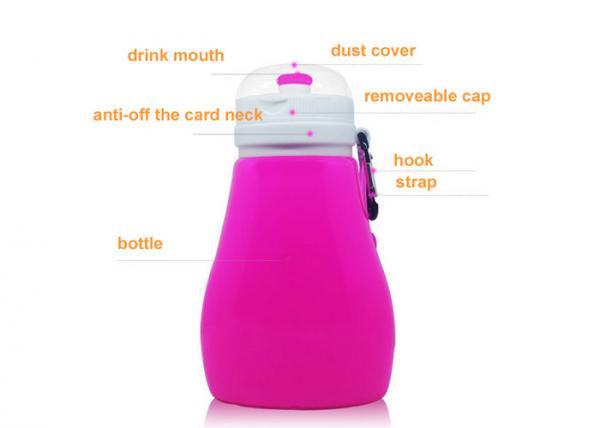 Students Silicone Flexible Drink Bottle , 450ml Collapsible Water Bottle With Filter