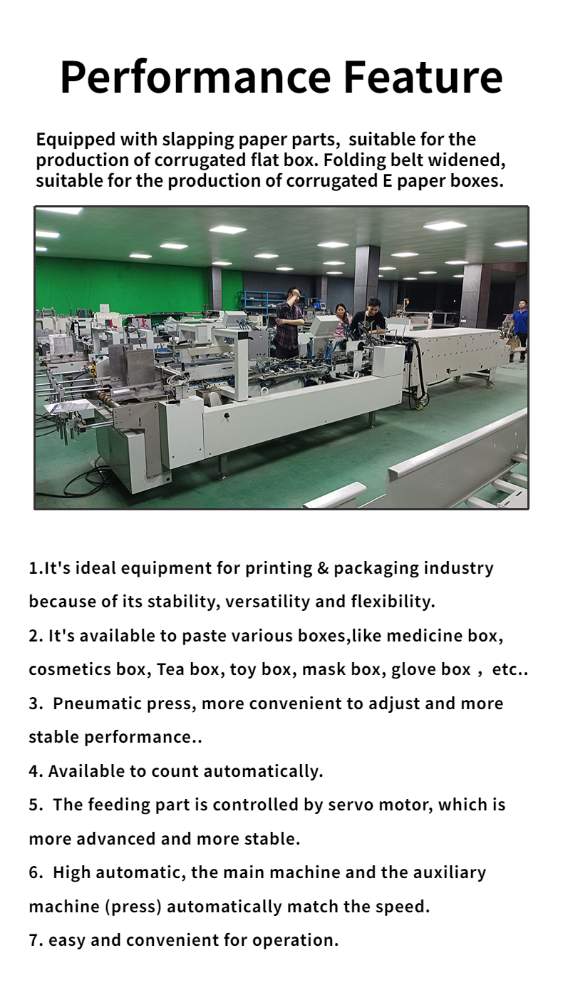 CQT-800 WK-2 Small Carton Box Folding Pasting Machine for E Flute Corrugated Paper