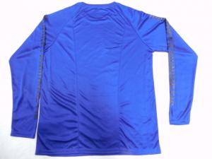 Buy cheap Customzied Brand Crew Neck Fabric 140gsm Long Sleeve Tshirt Bule Color product