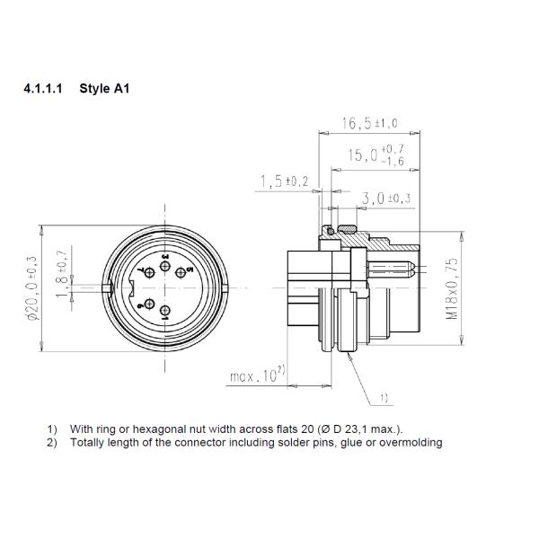AISG RET Control Cable Connector Customized AISG Inner Cables Waterproof IP68