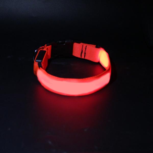 Pet LED Dog Collar Light Premium Waterproof Adjustable Luminous Training Nylon Printed