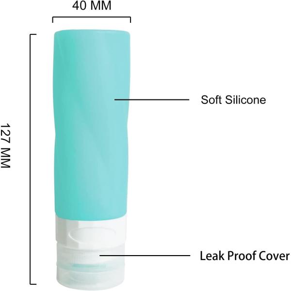 Makeup Silicone Squeeze Refillable Travel Containers Pink Braid Shape 3oz