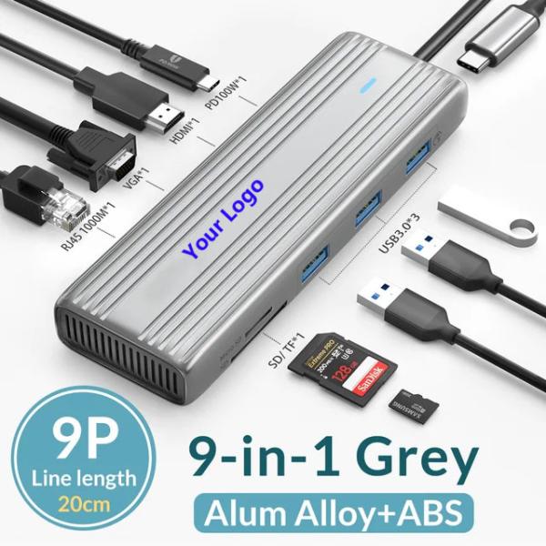 USB C Hub with 4K HDMI and High-Speed USB 3.0 Compatible for Windows Mac