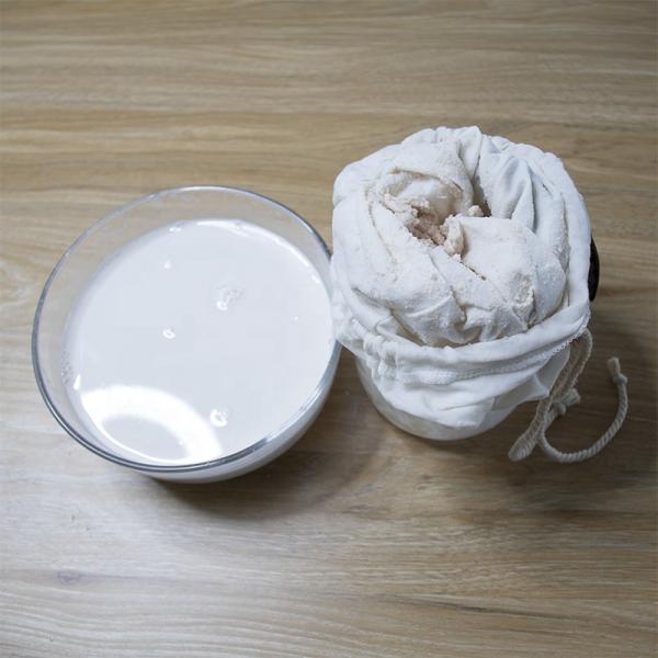 12×14 Inch Cotton Hemp Nut Milk Bags , Coffee Strainer Bag LFGB Approval